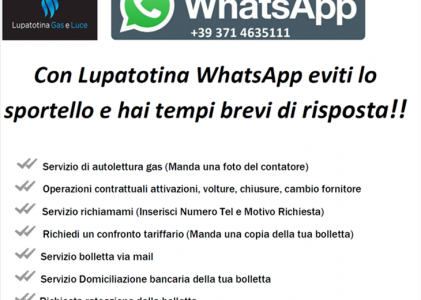 Nuovo servizio whatsapp per pratiche clienti